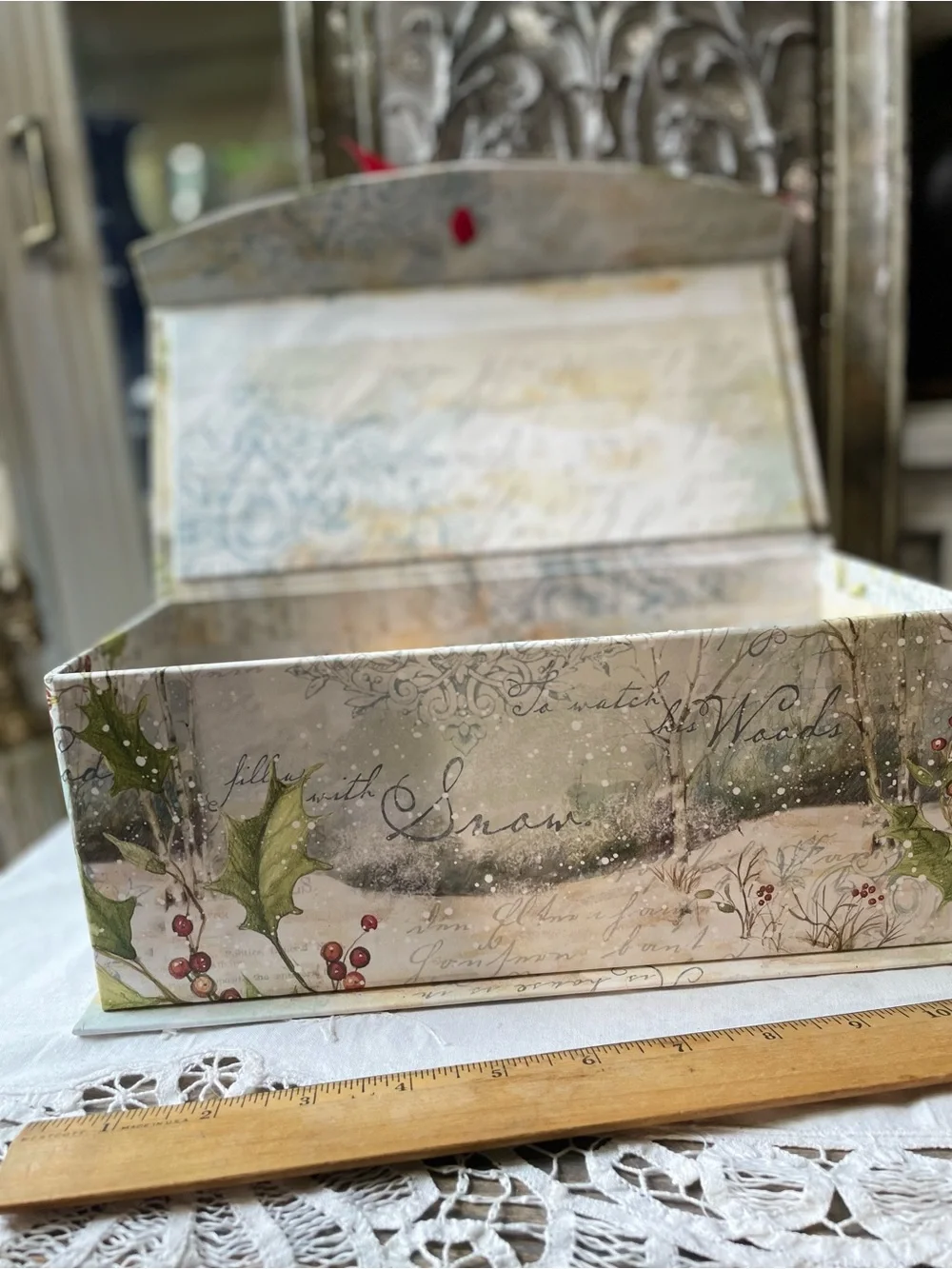 Susan Winget Fox woodland storage box